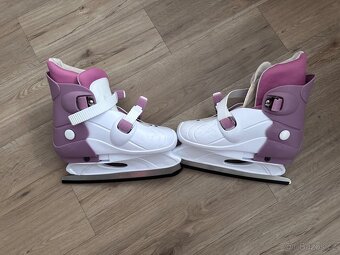 Dětské lední brusle Sportteam Kids (bílo-fialkové, dívčí) - 7