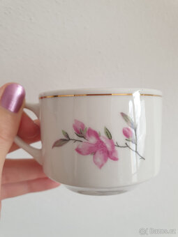 Magnolie porcelánový šálek hrníček na čaj s pokličkou - 7