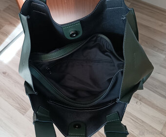 Dámská shopper khaki zelená kabelka - 7