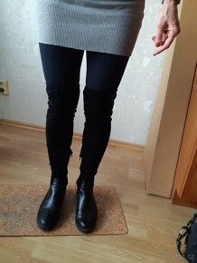 Černé vysoké kozačky nad kolena Baťa 38 - 7