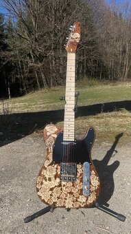 Elektrická kytara Telecaster pyrografie - 7