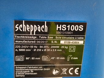 Prodám stolní kotoučovou pilu Scheppach HS 100 S -2000 W. - 7
