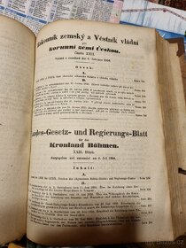 Stara kniha z r.1850 Zakonnik zemsky a Vestnik vladni - 7