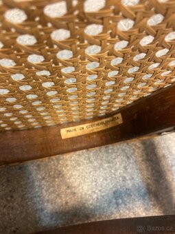 Stylová sada 7 originálních ohýbaných židlí Thonet – rákosov - 7