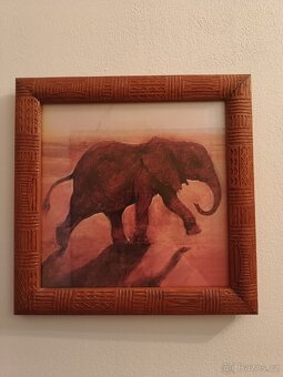 Africká dekorativní sada (obrazy, postavy, papirus, váza) - 7