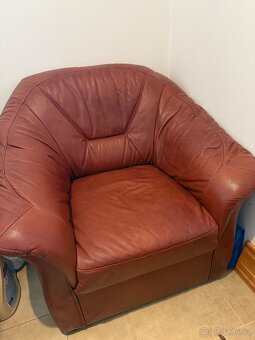 Kožená sedačka + křeslo - 7
