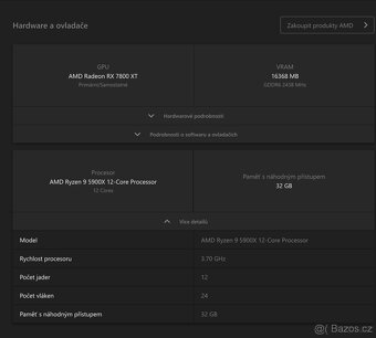 Herní PC RYZEN 9 5900X,RX 7800XT 16 GB,32 GB RAM,2 TB SSD - 7
