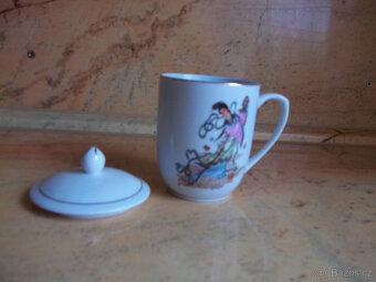čínský porcelánový hrnek s pokličkou - 7