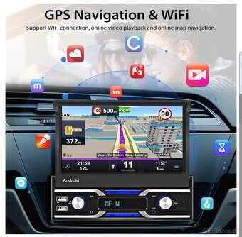 Autorádio s výsuvným displejem 7" Apple car, android auto , - 7