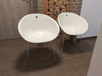 Bílé žídle - 2 ks - italský minimalismus - 7