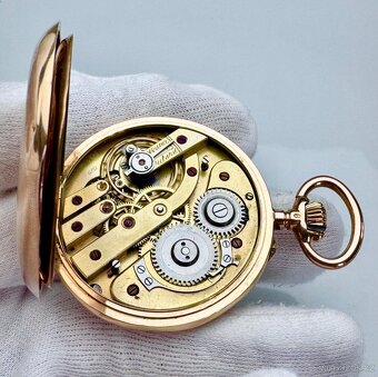 14K ZLATÉ PÁNSKÉ KAPESNÍ HODINKY S ŘETÍZKEM - FUNKČNÍ - 7
