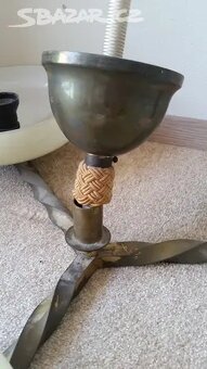 Starý mosazný tříramenný lustr - 7