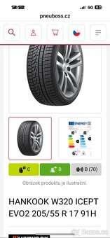 Prodám sadu nových zimních pneu 205/55/17 Hankook - 7