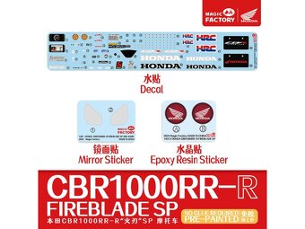 Honda CBR 1/9 nová, nepoužitá včetně kovové vidlice - 7