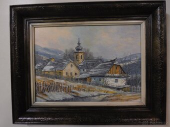 Obraz Jeřáby Vysočiny, signováno + další obrazy - 7