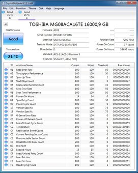 Toshiba a Seagate HDD 16TB - 7
