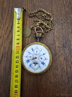 Velké kapesní hodinky s kalendářem a lunarními fazemi - 7