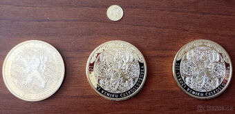 Sběratelská sada  100 let ČSR 1ks zlato a 6ks pozlac.měď - 7