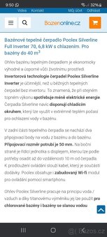 Prodám Nové Bazenové Tepelné Čerpadlo Ploolex FI 70 Do 40m3 - 7