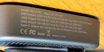 Značková nabíječka do auta 156W, 3x USB + USB-C + CL, NOVÁ - 7