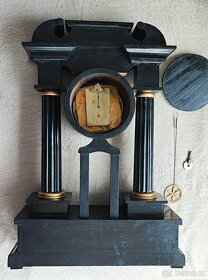 starožitné dvousloupkové hodiny Biedermeier chodové - 7