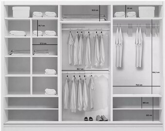 Prodám šatní skříň 250 cm - bílá - 7