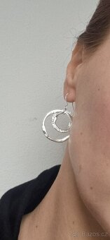 Nové dámské stříbrné náušnice 925 3v1 kruh s kamínky - 7