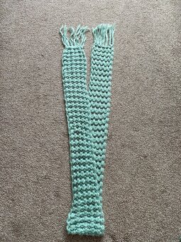 Nová dámská dlouhá pletená šála - světle zelená - 7