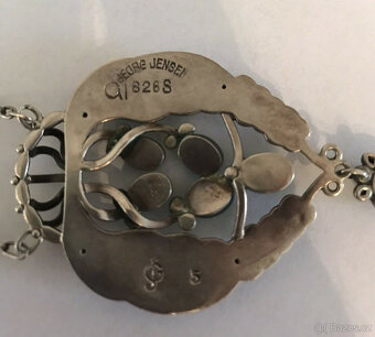 Originální náhrdelník ze stříbra Georg Jensen 826 s číslem 5 - 7