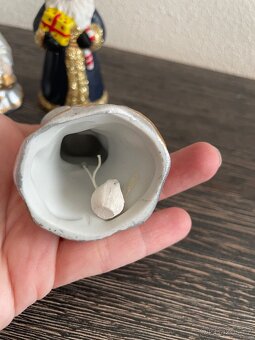 Porcelánový zvoneček, andělíček, santa, Mikuláš - 7