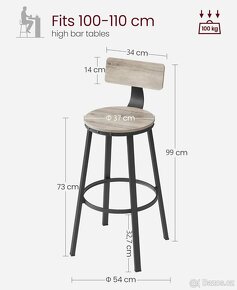 Nový barový set - stůl + 2x židle Vasagle - 7