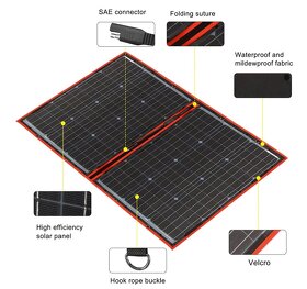 Solární nabíjecí taška 80W pro 12V aku, vč. regulátoru - 7