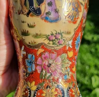 Velmi krásná stará činska porcelánová váza, ručně malovaná - 7