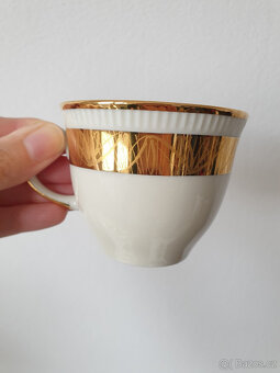 Zlatá porcelánová čajová souprava Czechoslovakia - 7