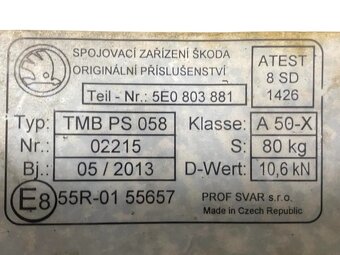 Tažné zařízení odnímatelné 5E0803881 Škoda Octavia 3 2015 - 7