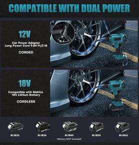 Přenosný kompresor pro Makitu baterie 18V i napájení z 12V - 7