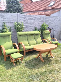 Prodám dřevěnou značkovou sedací soupravu NOE - 7