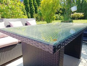 Rohová ratanová sedací souprava - 7