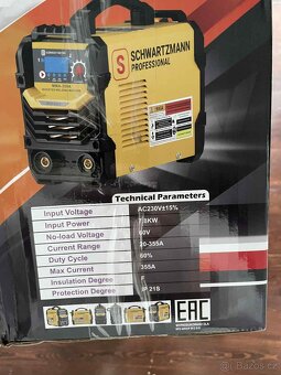 Invertorová svářečka 20-355A 230V 7,4 kVA - 7
