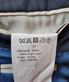 Modročerný pánský vlněný oblek Windsor modern vel. 58 na výš - 7