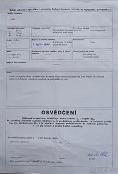 Starožitná truhla, r. 1850 - 1870 s osvědčením. - 7