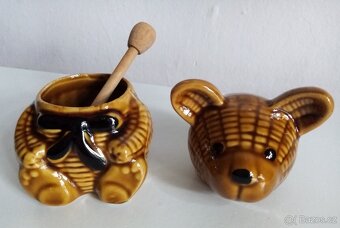 Retro keramická dóza na med, Medvídek na med - 7