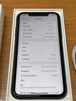 Apple iPhone 11 - 64GB Černý - baterie 98% - jako Nový - 7