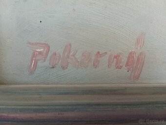 POKORNÝ - OBOUSTRANNÝ OBRAZ OLEJ NA KARTONU - 7