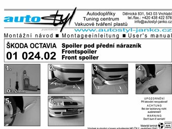 spoiler pod přední nárazník Škoda Octavia I - 7