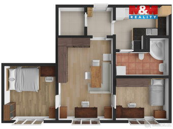Prodej bytu 3+1, 60 m², České Budějovice, ul. Větrná - 7