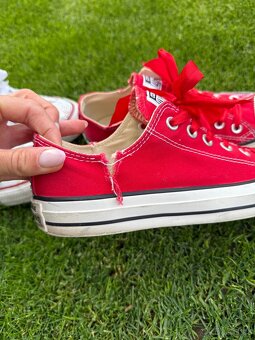 2x luxusní červené + bíle converse s kamínky Swarovski - 7