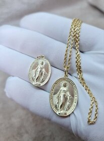 Zlatý přívěsek medailon
 Panny Marie 585/14Karat - 7