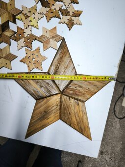 Dřevěný stromek, hvězda, vločka - 7