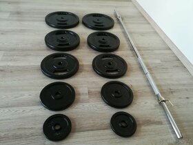 Prodám novou bench činku o celkové váze 114 kg České výroby - 7